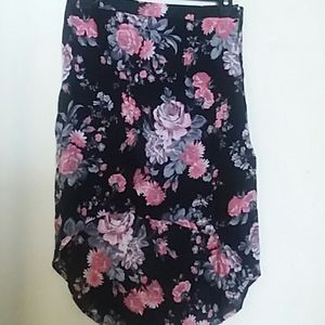 Floral high low skirt